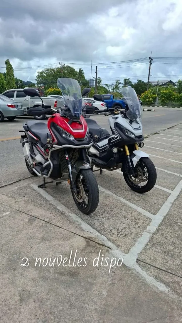 Deux Honda X-ADV 750 ScootZone à Patong, Phuket, avec Tony et Nora